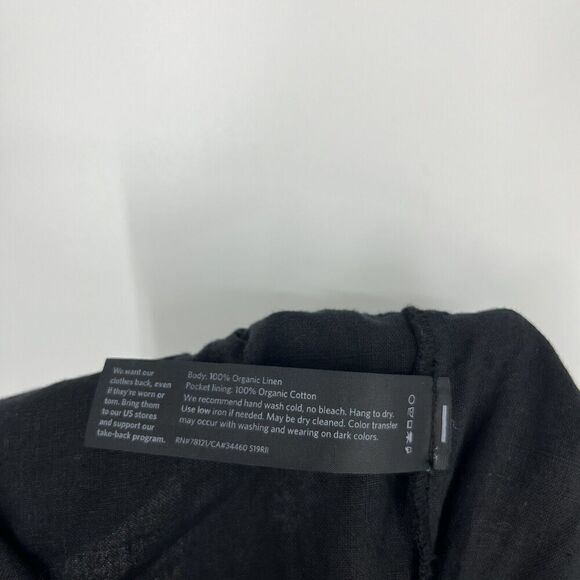 Eileen Fisher Pants Size XS Womens Black Organic Linen Ankle Pull On Pockets - Picture 6 of 6